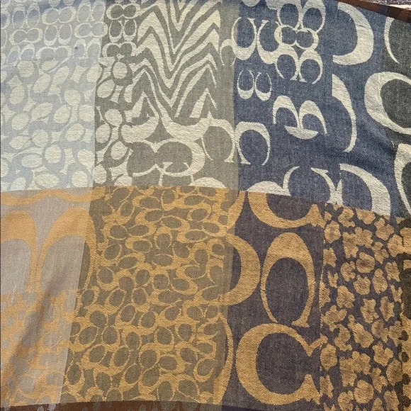 Coach Multicolor Patchwork Logo Oversized Scarf Wrap | Fringe - Picture 4 of 5